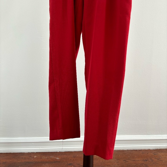 H&M High-Waist Belted Red Pants, size: 4 - Picture 4 of 4